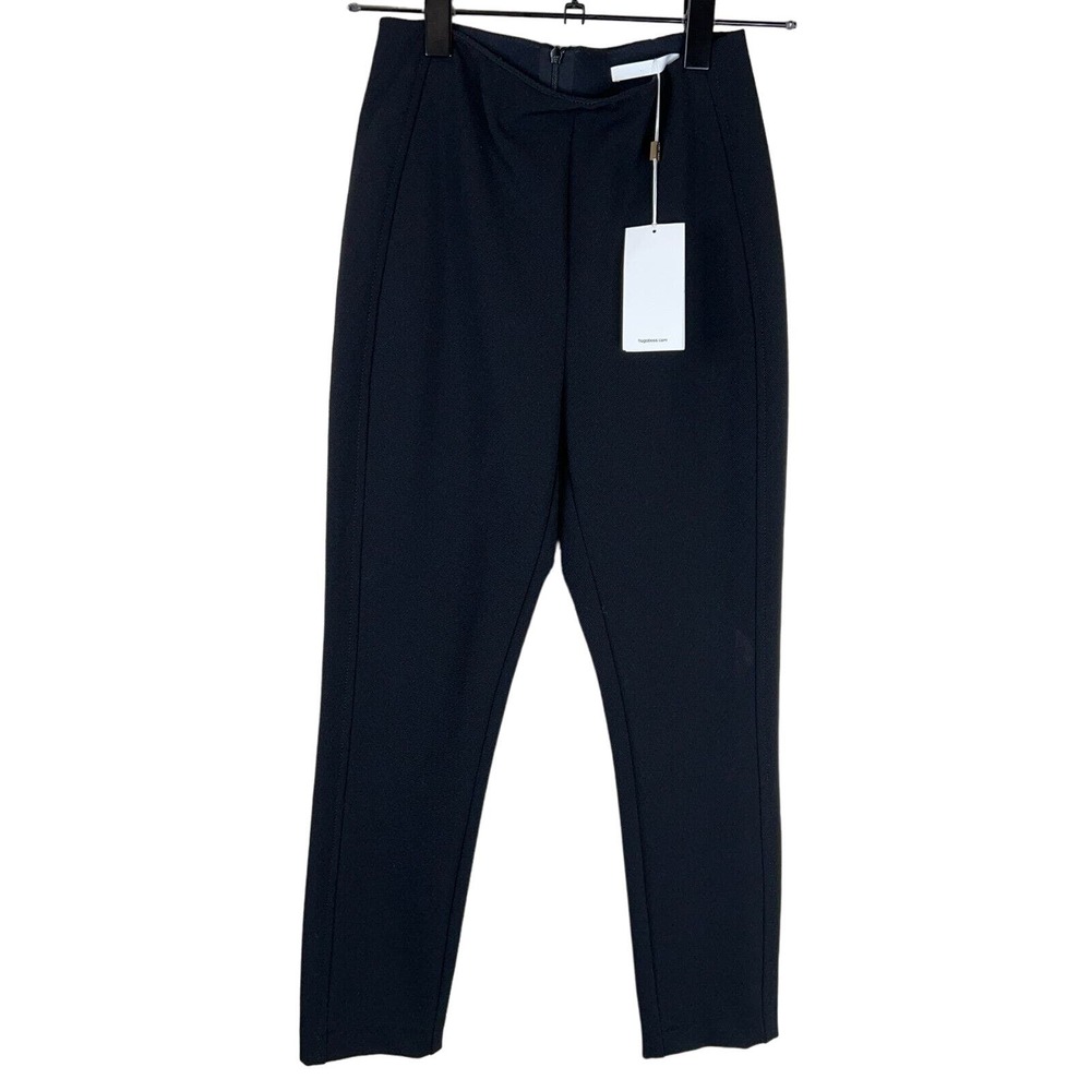 NWT Hugo Boss Womens Attrira Trouser Size 0 Black Stretch Skinny Ankle Pant $235